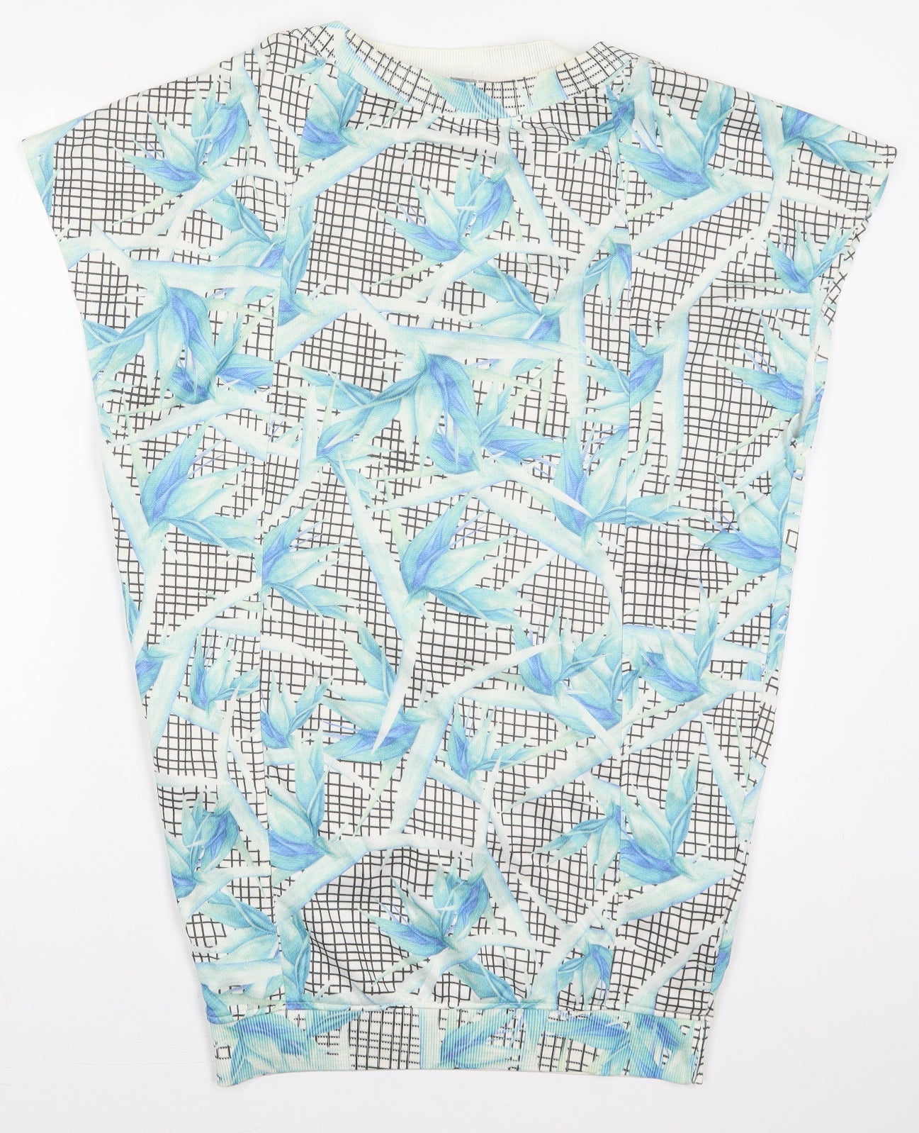 Zara Womens Blue Floral Polyester T-Shirt Dress  Size S  Crew Neck Pullover