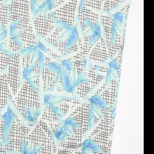 Zara Womens Blue Floral Polyester T-Shirt Dress  Size S  Crew Neck Pullover