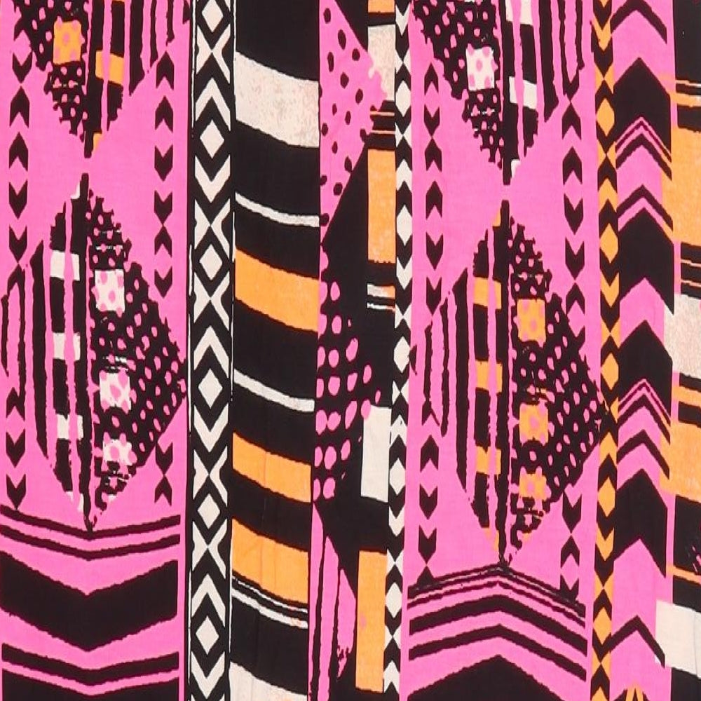 NEXT Womens Pink Geometric Viscose Maxi Skirt Size 8   Drawstring