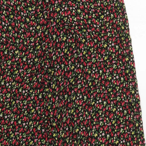 New York Laundry Womens Red Floral Viscose Trousers  Size 8 L31 in Regular Button - Yellow Flowers