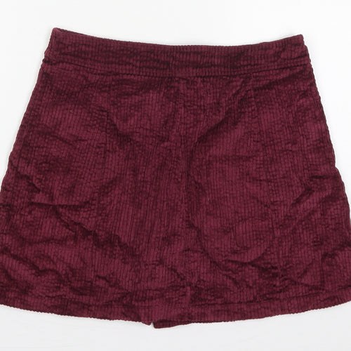 Cameo Rose Womens Purple  Cotton A-Line Skirt Size 28 in   Button