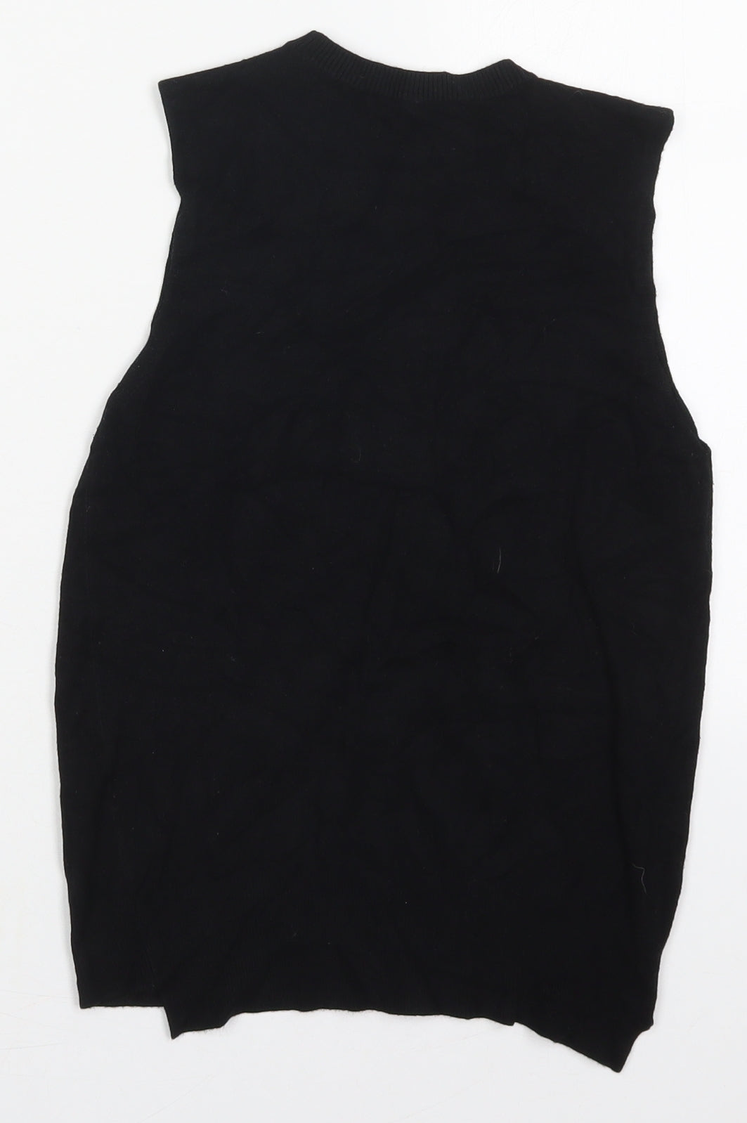 Zara Womens Black Crew Neck  Viscose Vest Jumper Size S