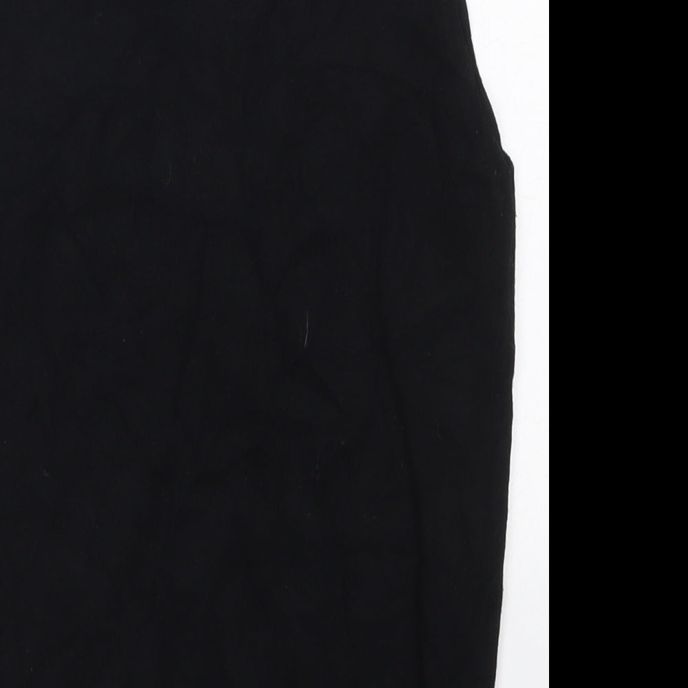 Zara Womens Black Crew Neck  Viscose Vest Jumper Size S