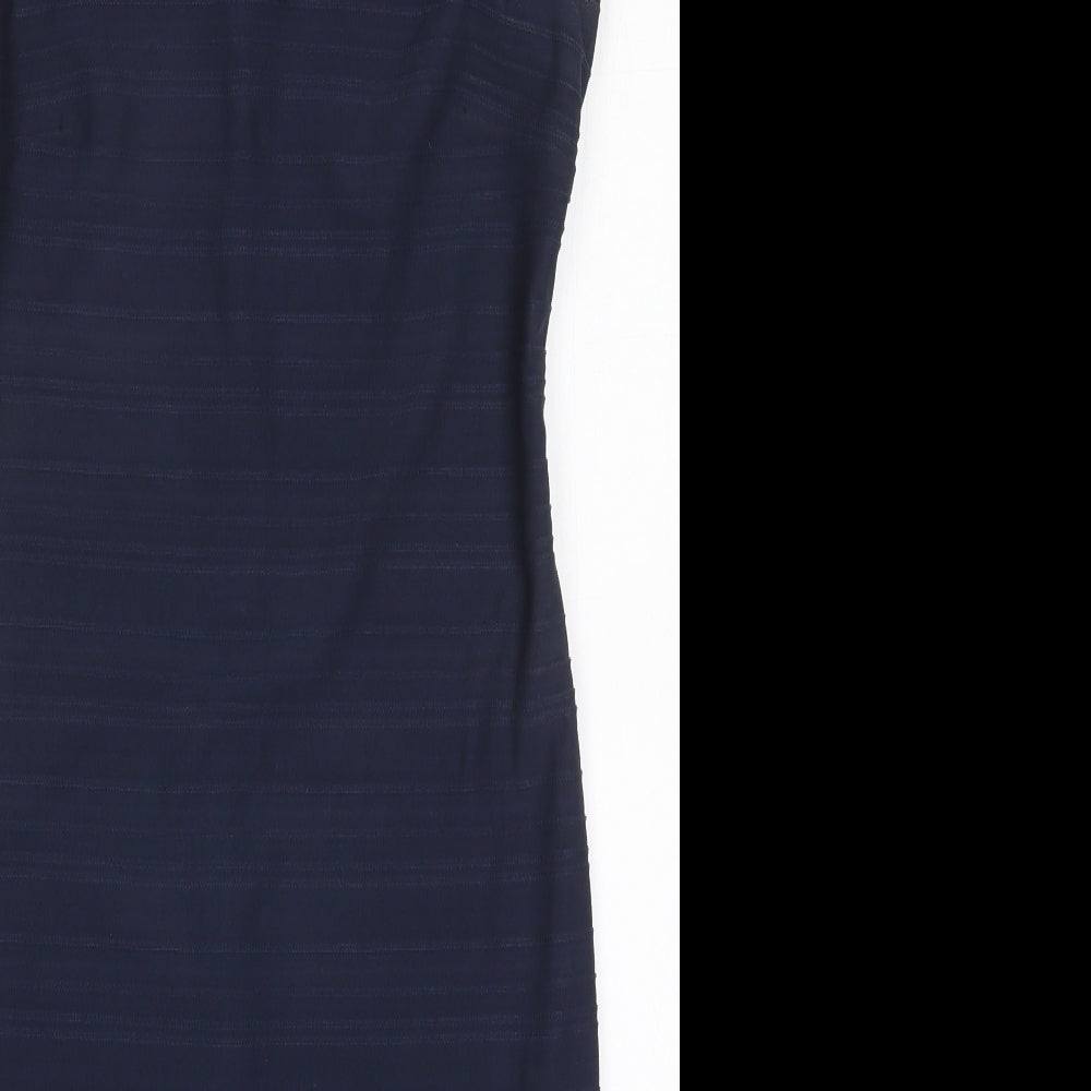 NEXT Womens Blue Striped Polyester Pencil Dress  Size 10  Round Neck Zip