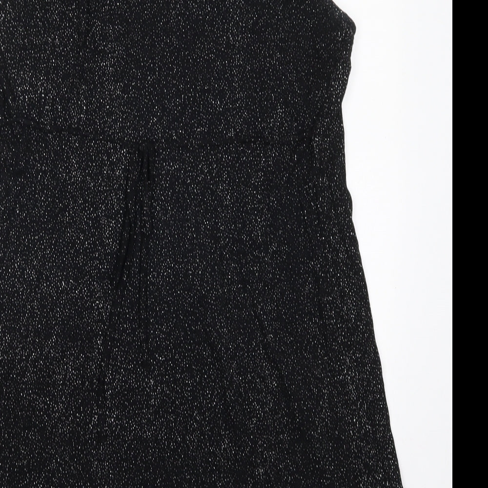 Dorothy Perkins Womens Black  Viscose Basic Tank Size 16 Round Neck