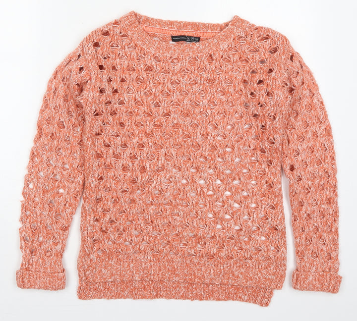 Atmosphere Womens Pink Round Neck Acrylic Pullover Jumper Size 6