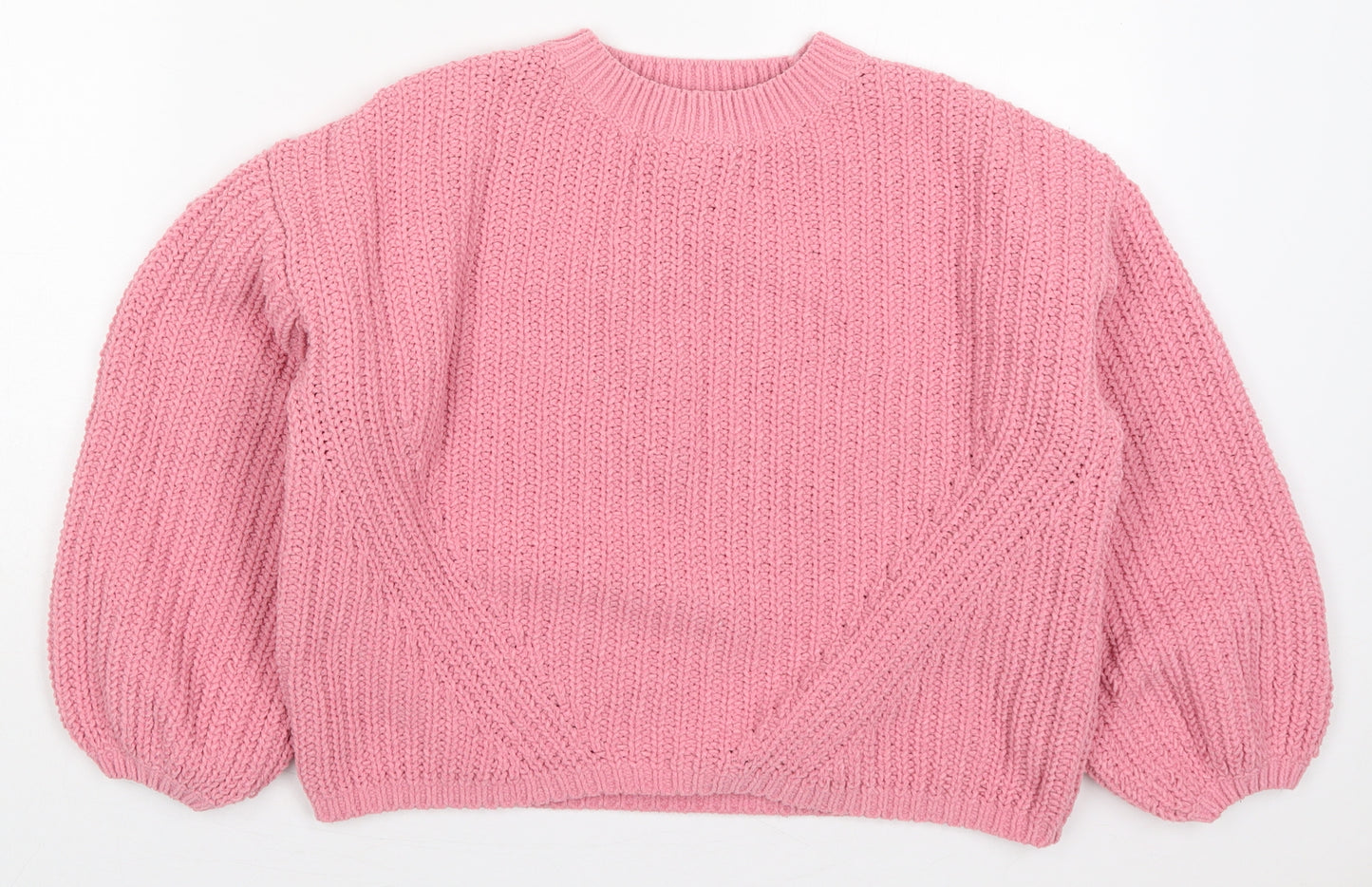 F&F Girls Pink Round Neck  Polyester Pullover Jumper Size 9-10 Years  Pullover