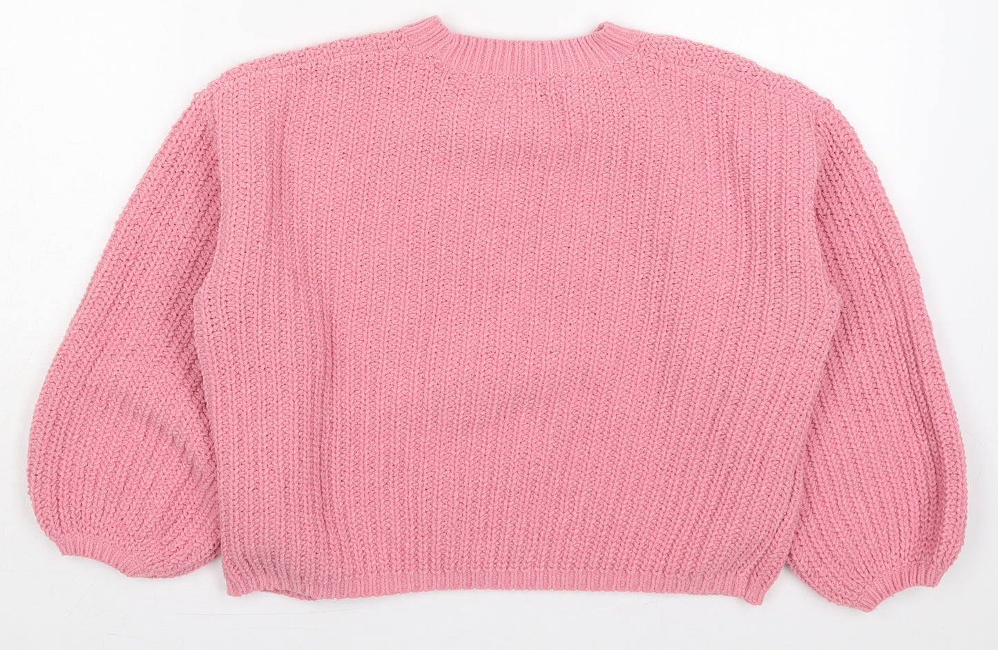 F&F Girls Pink Round Neck  Polyester Pullover Jumper Size 9-10 Years  Pullover