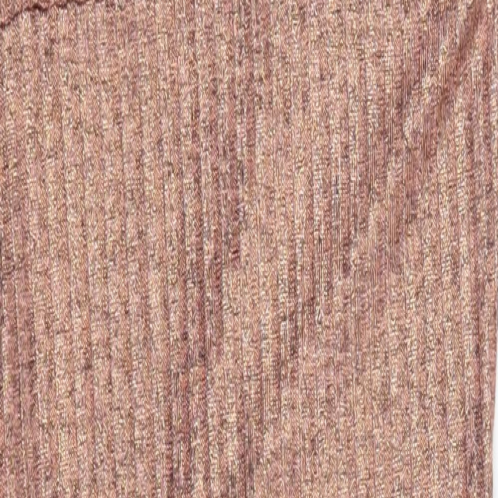 PRETTYLITTLETHING Womens Pink  Polyester Bodycon  Size 10  Mock Neck Pullover