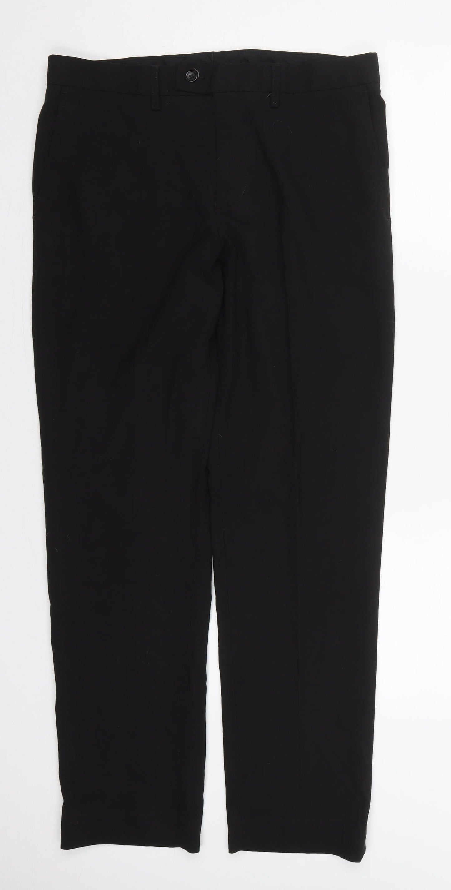 F&F Mens Black  Polyester Trousers  Size 34 in L31 in Regular Button