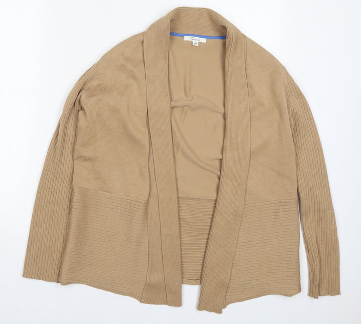 89th & Madison Womens Brown V-Neck Rayon Cardigan Jumper Size M