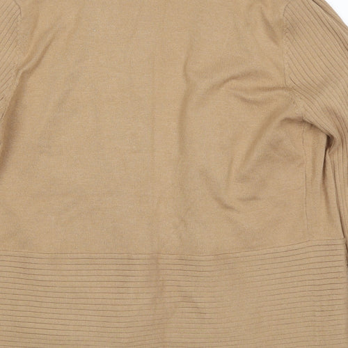 89th & Madison Womens Brown V-Neck  Rayon Cardigan Jumper Size M