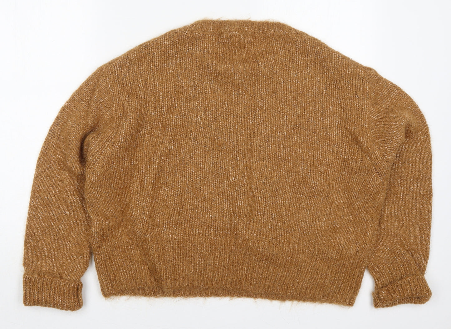 H&M Womens Brown Round Neck  Wool Pullover Jumper Size S