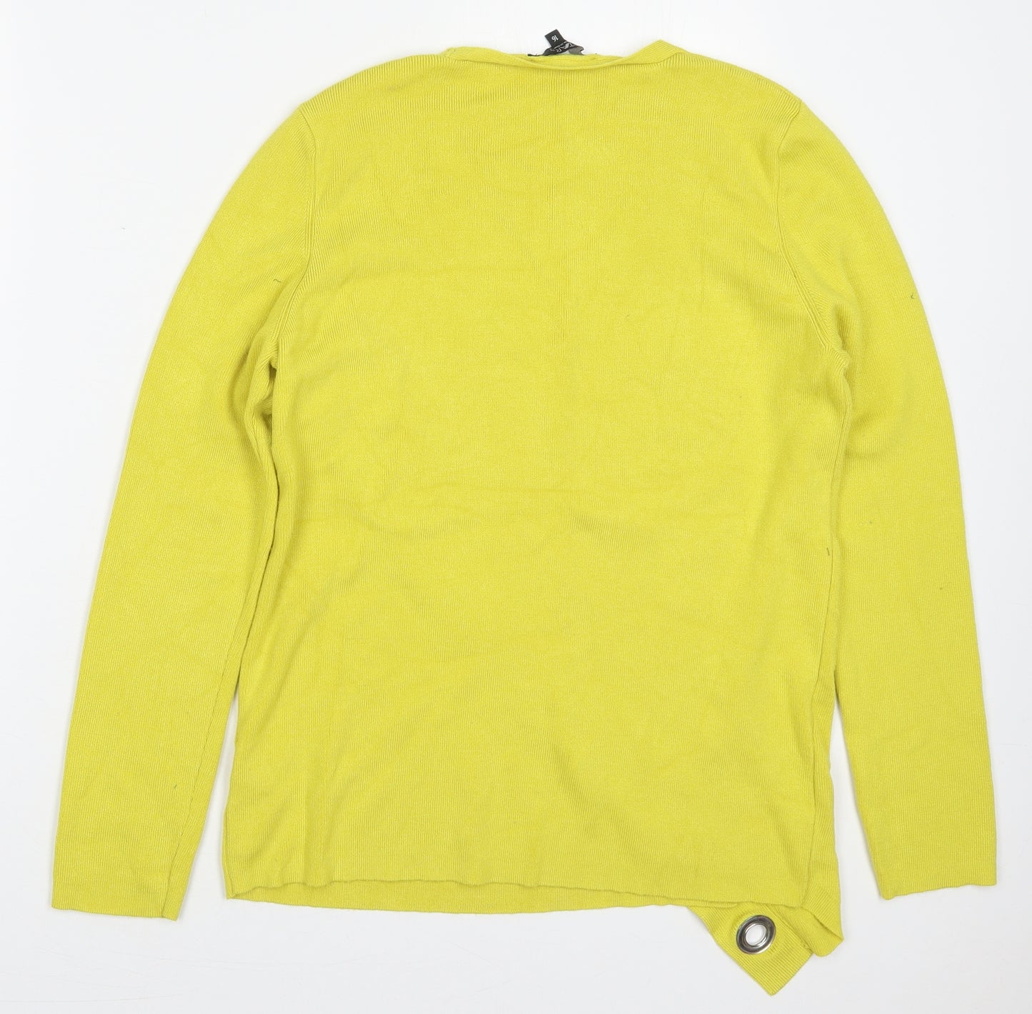 Julien Macdonald Womens Yellow V-Neck  Viscose Pullover Jumper Size 16