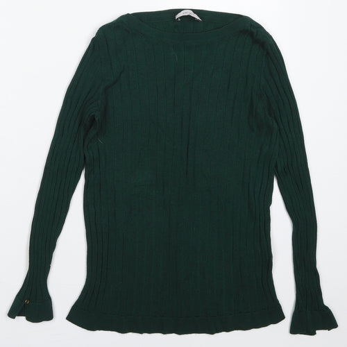 Marks and Spencer Womens Green Crew Neck  Viscose Pullover Jumper Size 8