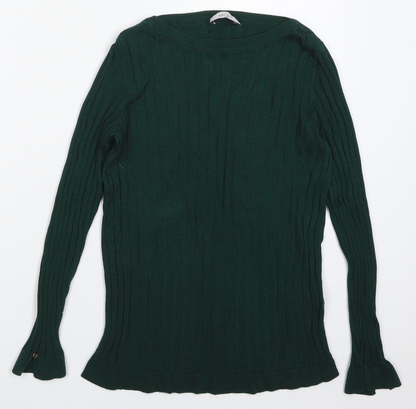 Marks and Spencer Womens Green Crew Neck  Viscose Pullover Jumper Size 8