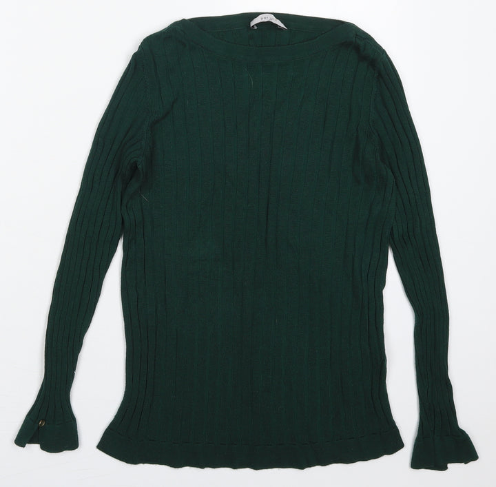 Marks and Spencer Womens Green Crew Neck  Viscose Pullover Jumper Size 8