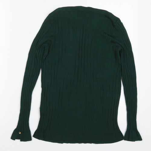 Marks and Spencer Womens Green Crew Neck  Viscose Pullover Jumper Size 8
