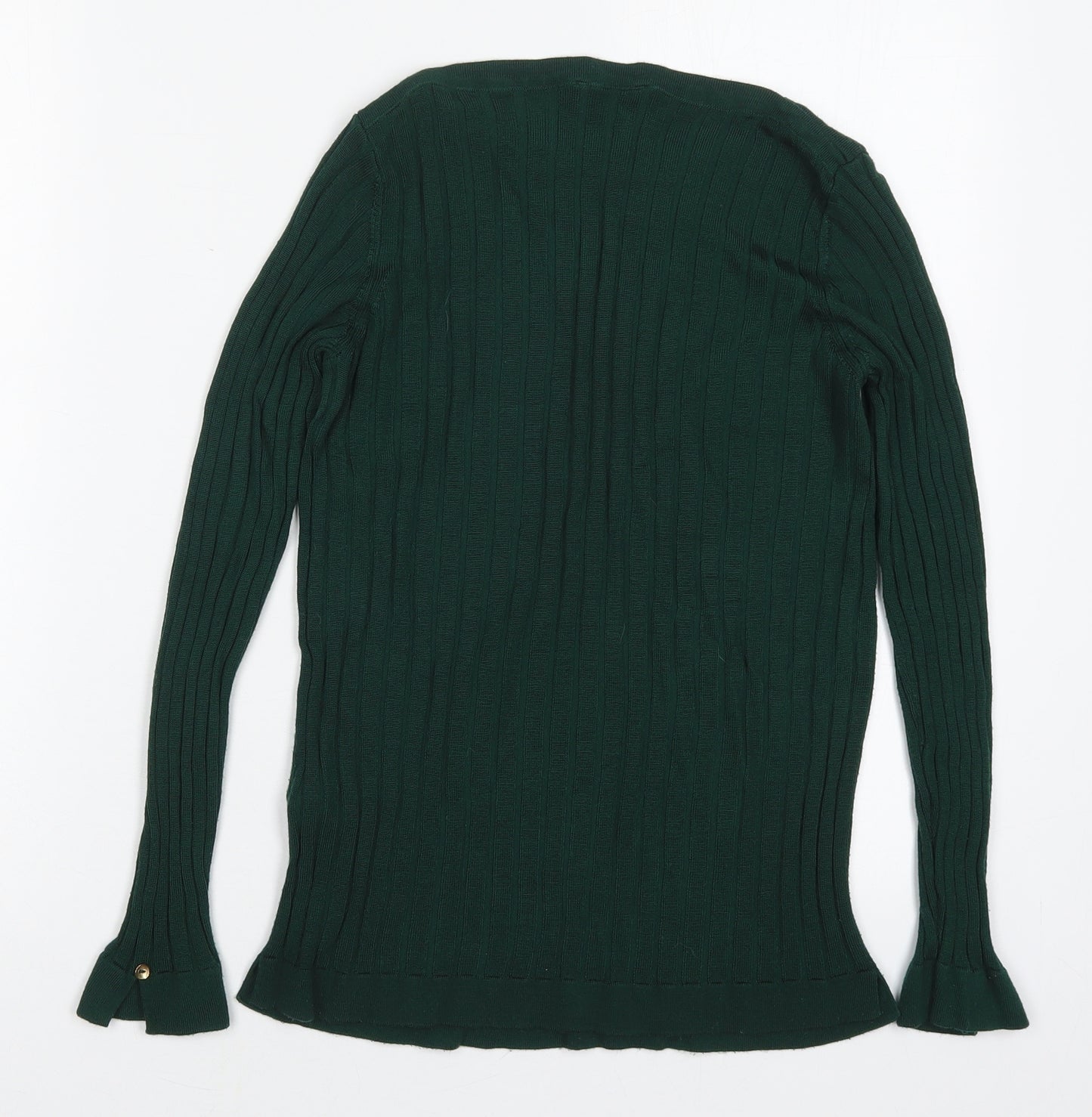 Marks and Spencer Womens Green Crew Neck  Viscose Pullover Jumper Size 8