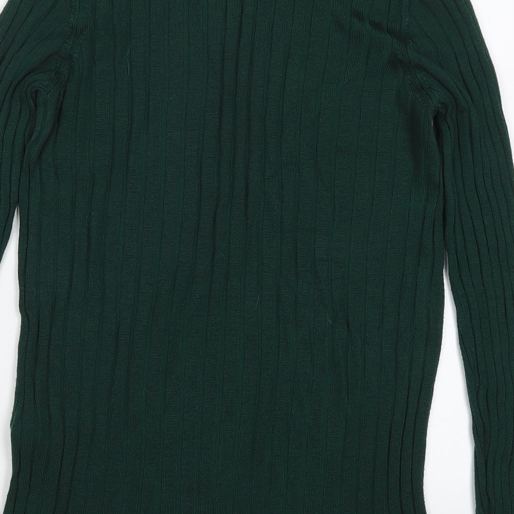 Marks and Spencer Womens Green Crew Neck  Viscose Pullover Jumper Size 8