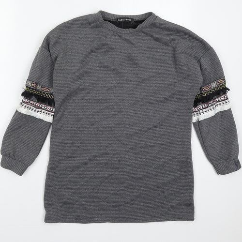 Cameo Rose Womens Grey  Cotton Pullover Sweatshirt Size S  Pullover