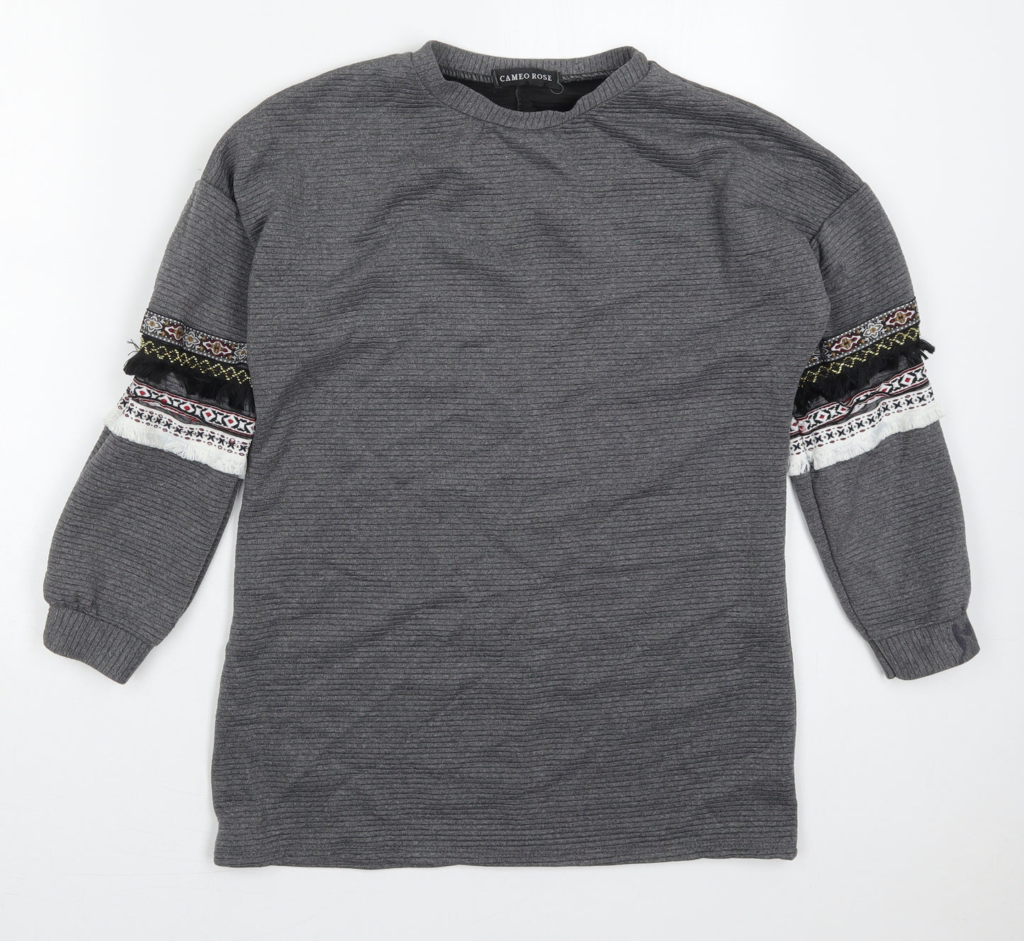 Cameo Rose Womens Grey  Cotton Pullover Sweatshirt Size S  Pullover