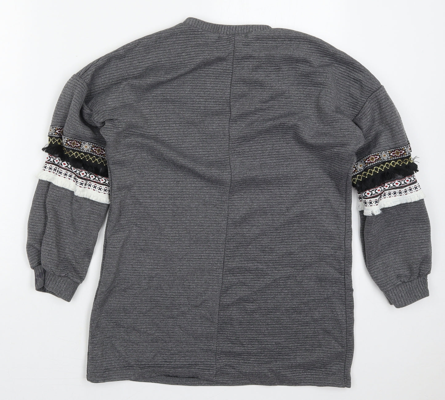 Cameo Rose Womens Grey  Cotton Pullover Sweatshirt Size S  Pullover