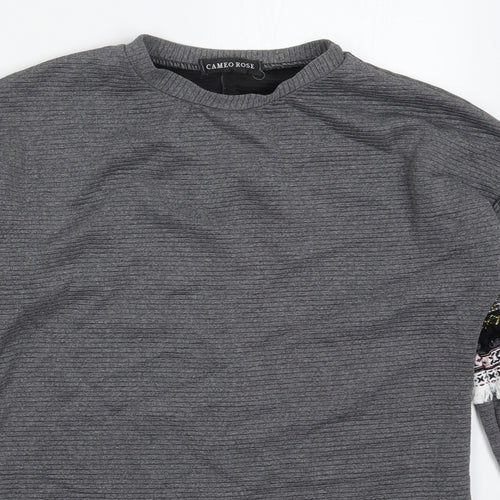 Cameo Rose Womens Grey  Cotton Pullover Sweatshirt Size S  Pullover