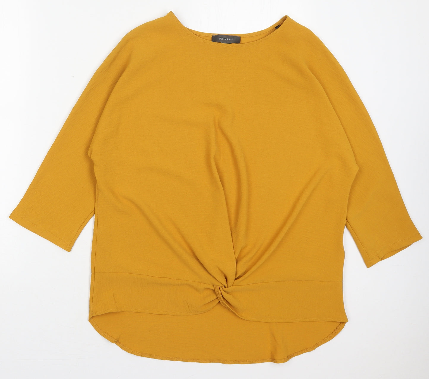 Primark Womens Orange  Polyester Basic Blouse Size 12 Round Neck