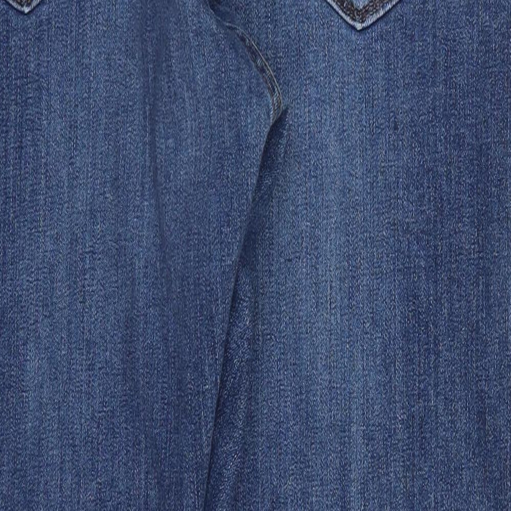 Marks and Spencer Mens Blue  Cotton Straight Jeans Size 38 in L29 in Regular Button