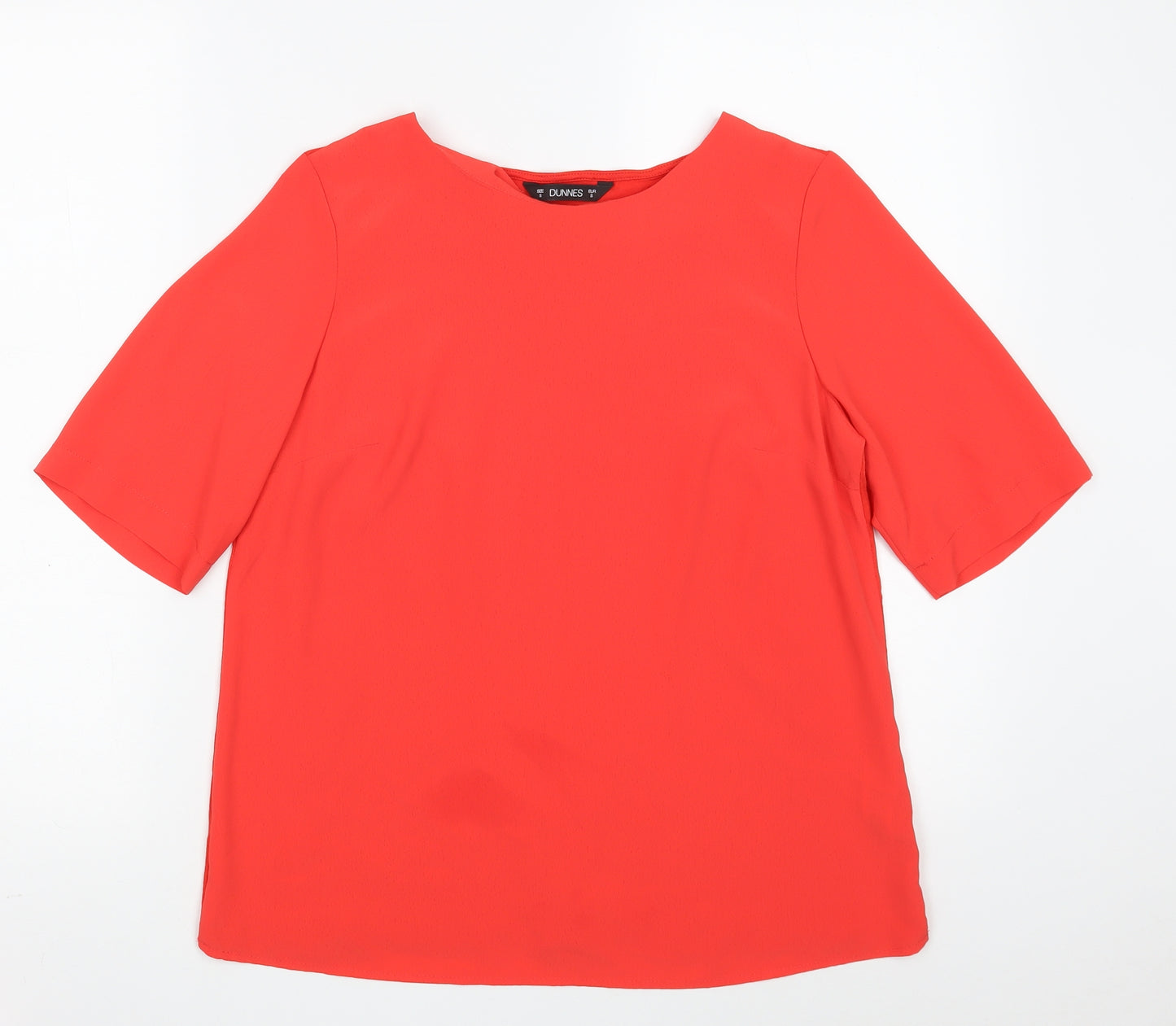 Dunnes Stores Womens Red  Polyester Basic Blouse Size S Boat Neck
