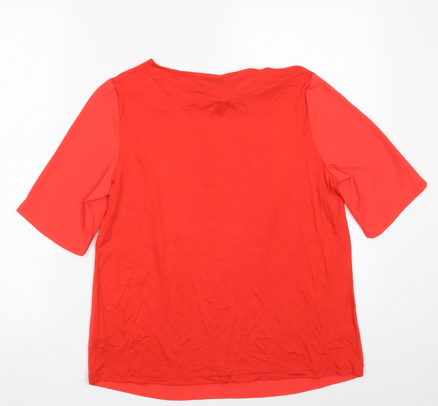 Dunnes Stores Womens Red  Polyester Basic Blouse Size S Boat Neck