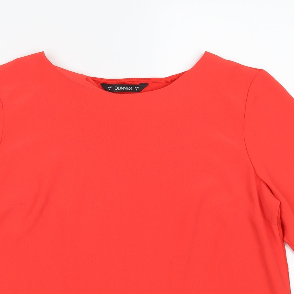 Dunnes Stores Womens Red  Polyester Basic Blouse Size S Boat Neck