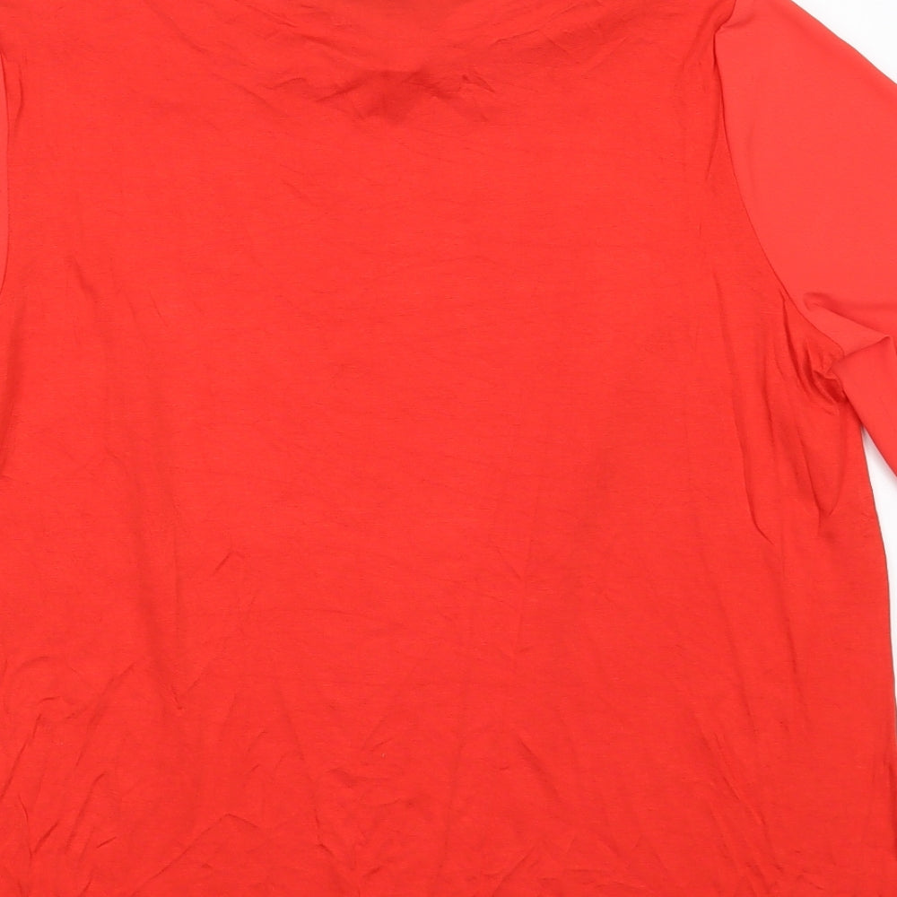 Dunnes Stores Womens Red  Polyester Basic Blouse Size S Boat Neck