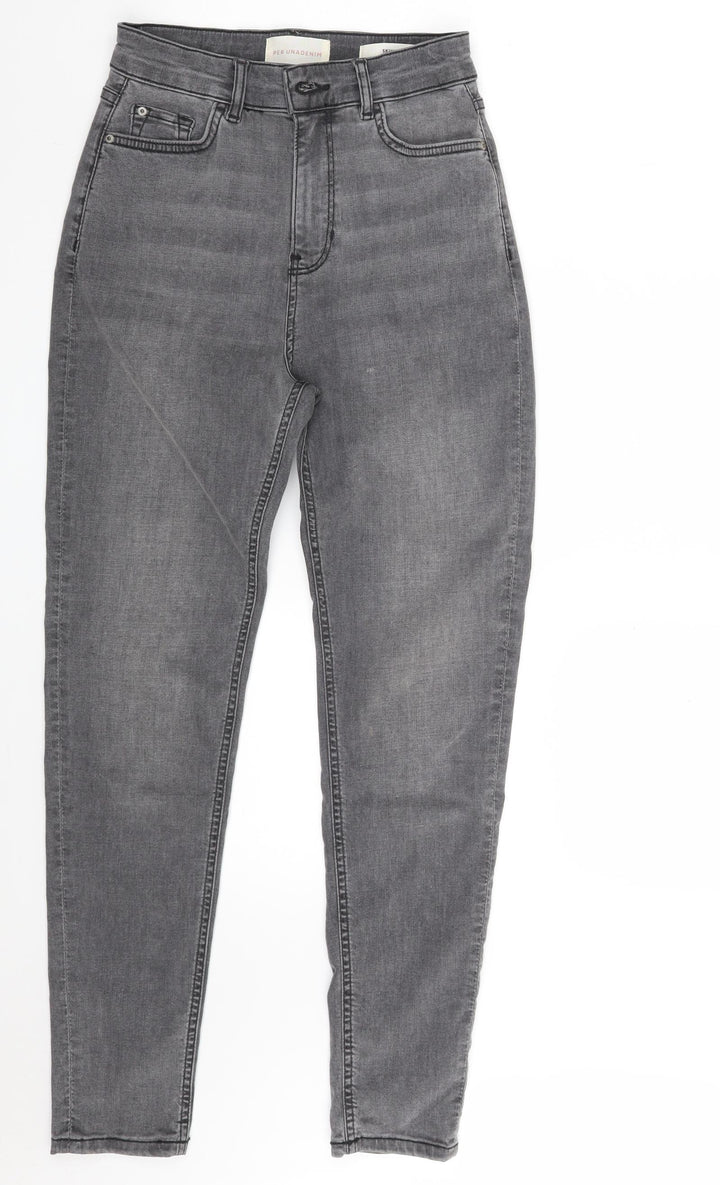 Marks and Spencer Womens Grey  Lyocell Skinny Jeans Size 8 L28 in Slim Zip