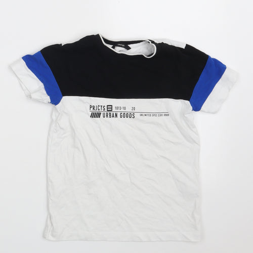 George Boys White  100% Cotton Pullover T-Shirt Size 5-6 Years Round Neck
