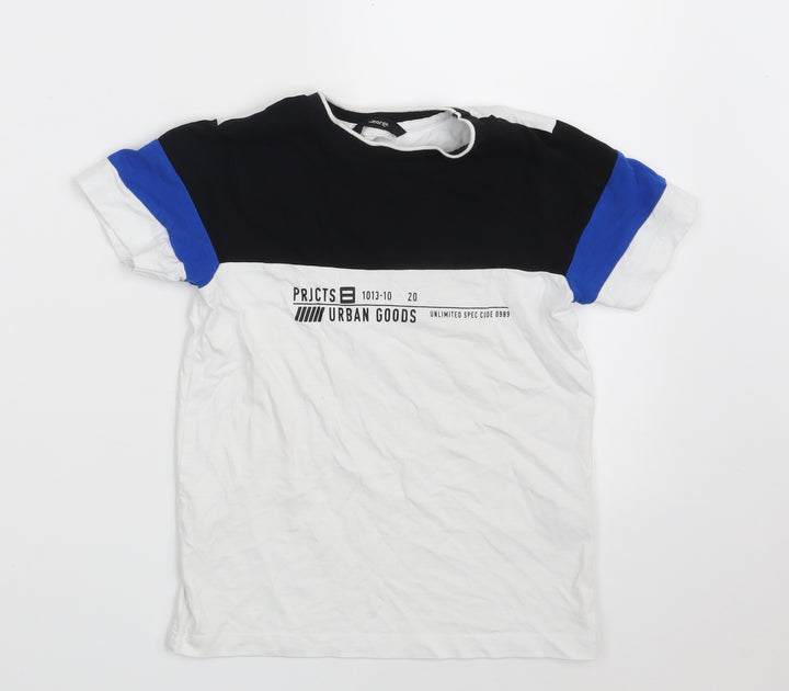 George Boys White  100% Cotton Pullover T-Shirt Size 5-6 Years Round Neck