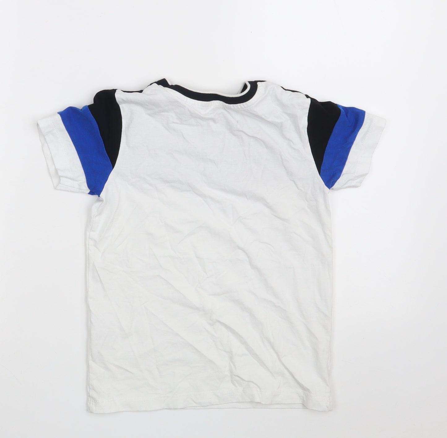 George Boys White  100% Cotton Pullover T-Shirt Size 5-6 Years Round Neck
