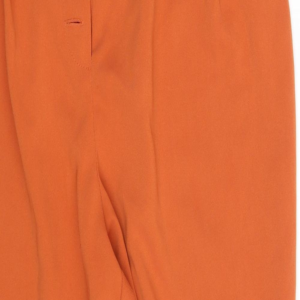 Primark Womens Orange  Polyester Carrot Trousers Size 12 L27 in Regular Button