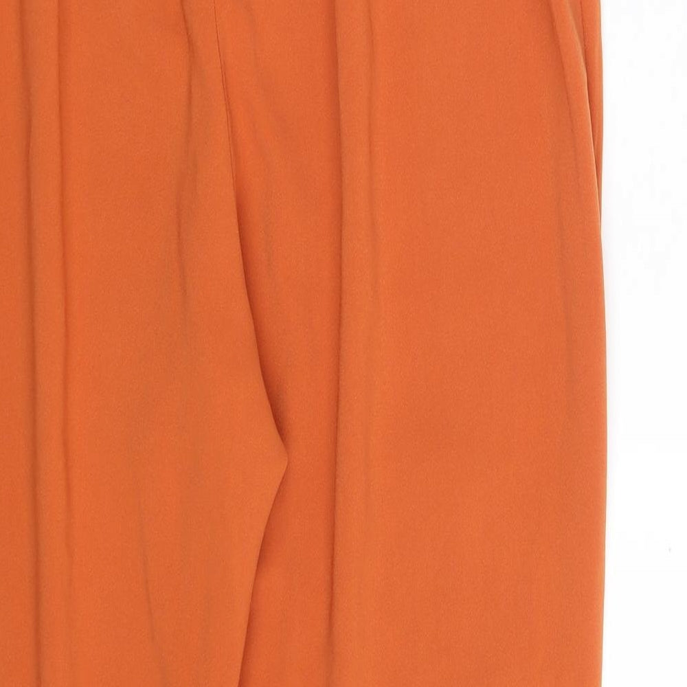 Primark Womens Orange  Polyester Carrot Trousers Size 12 L27 in Regular Button