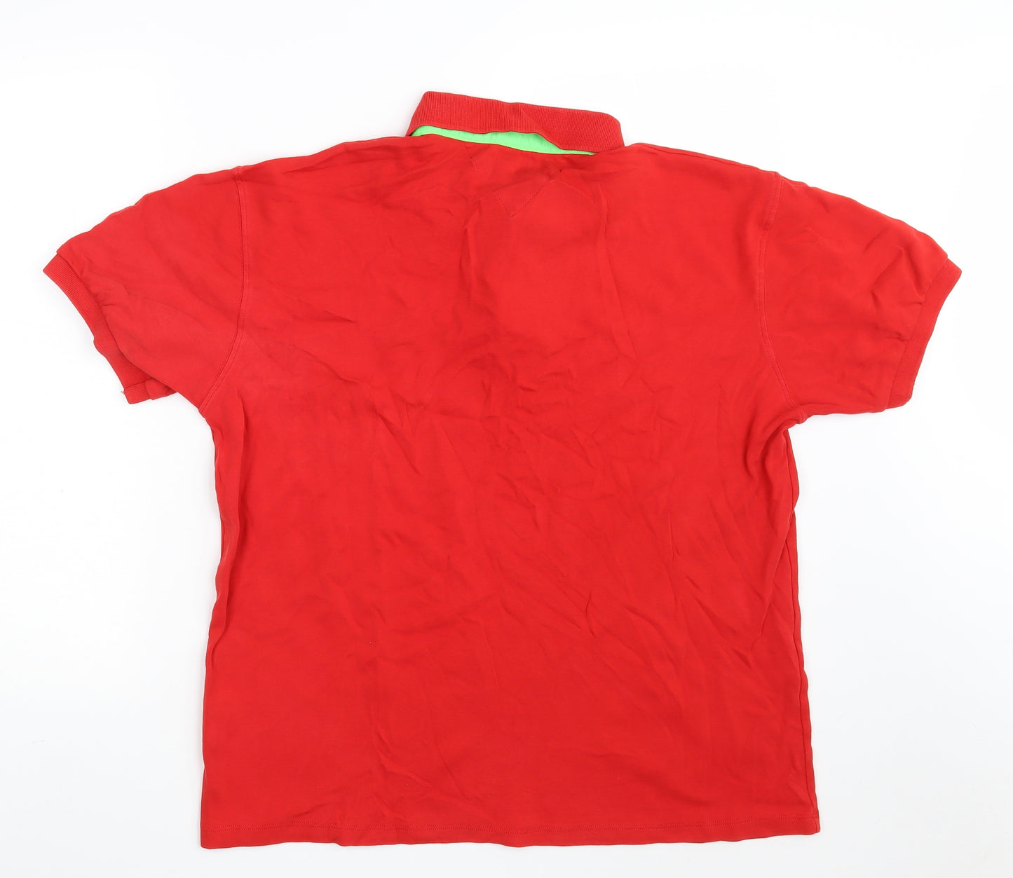 HUGO BOSS Mens Red  100% Cotton  Polo Size 2XL Collared Button