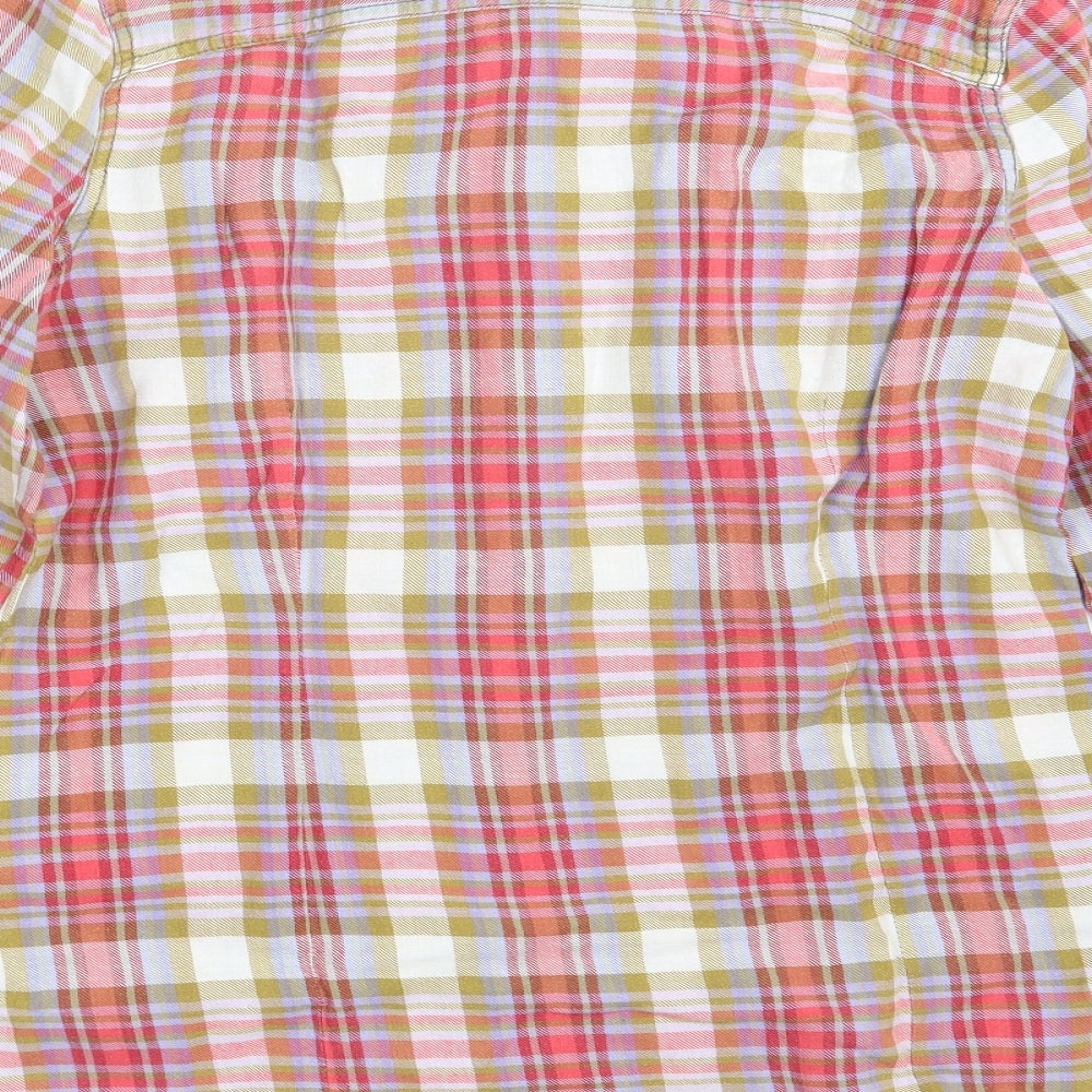 NEXT Womens Pink Check 100% Cotton Basic Button-Up Size 10 Collared
