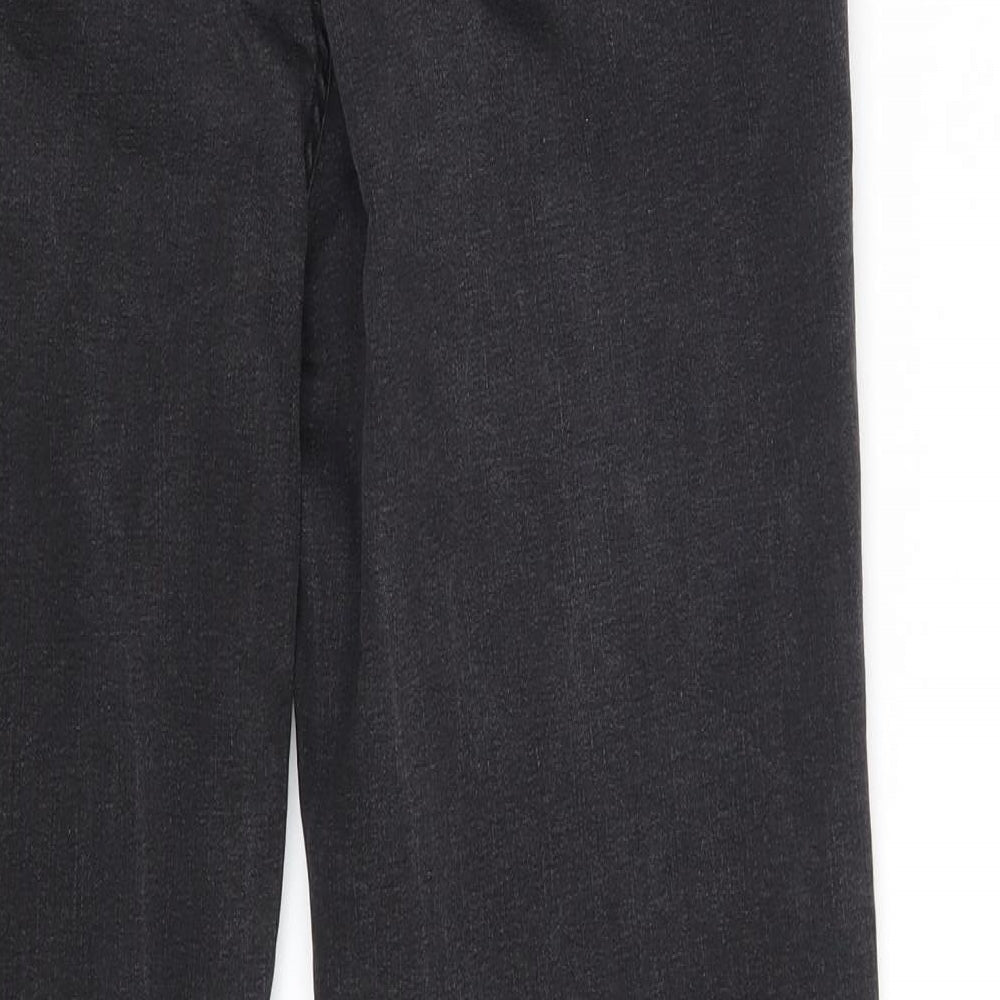 Marks and Spencer Womens Black  Cotton Straight Jeans Size 14 L25 in Slim Zip