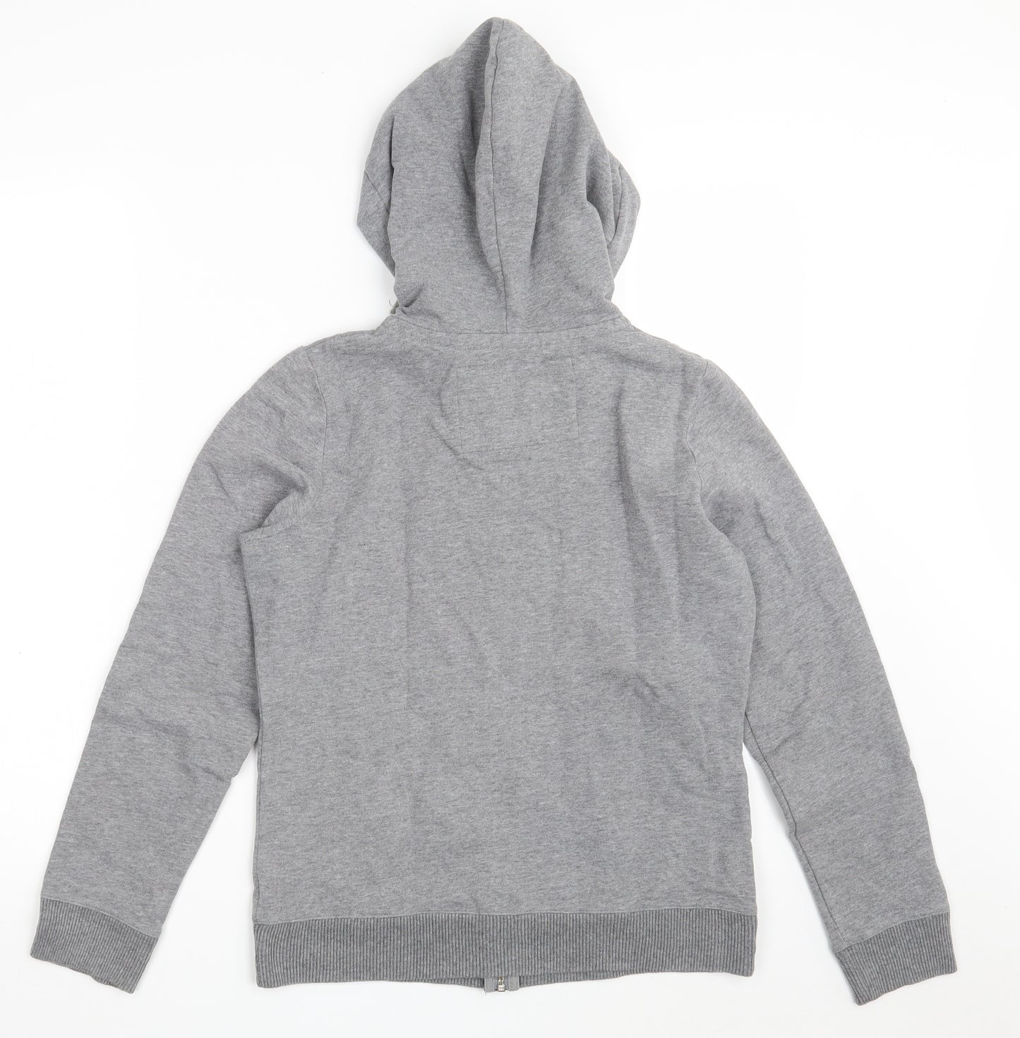 Marks and Spencer Womens Grey  Cotton Full Zip Hoodie Size 12  Zip