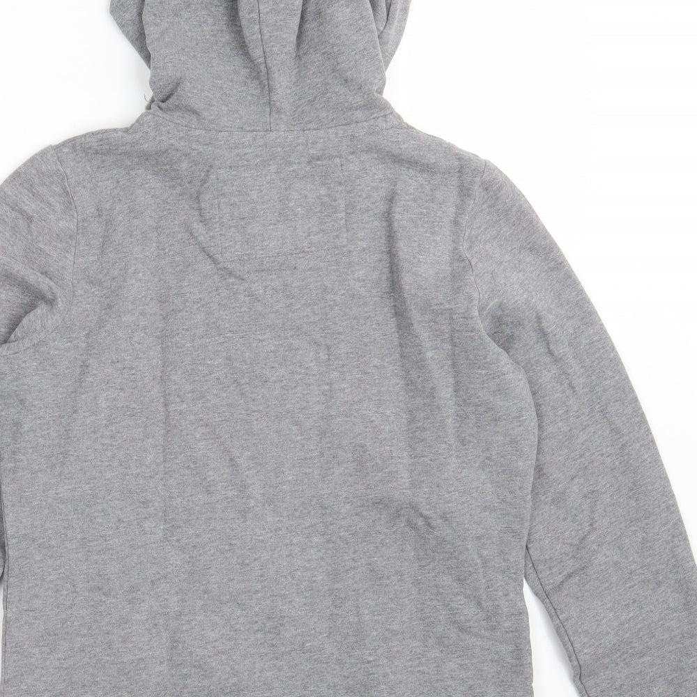 Marks and Spencer Womens Grey  Cotton Full Zip Hoodie Size 12  Zip