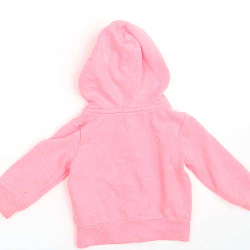 Gap Girls Pink  Cotton Pullover Jumper Size 6-9 Months  Zip