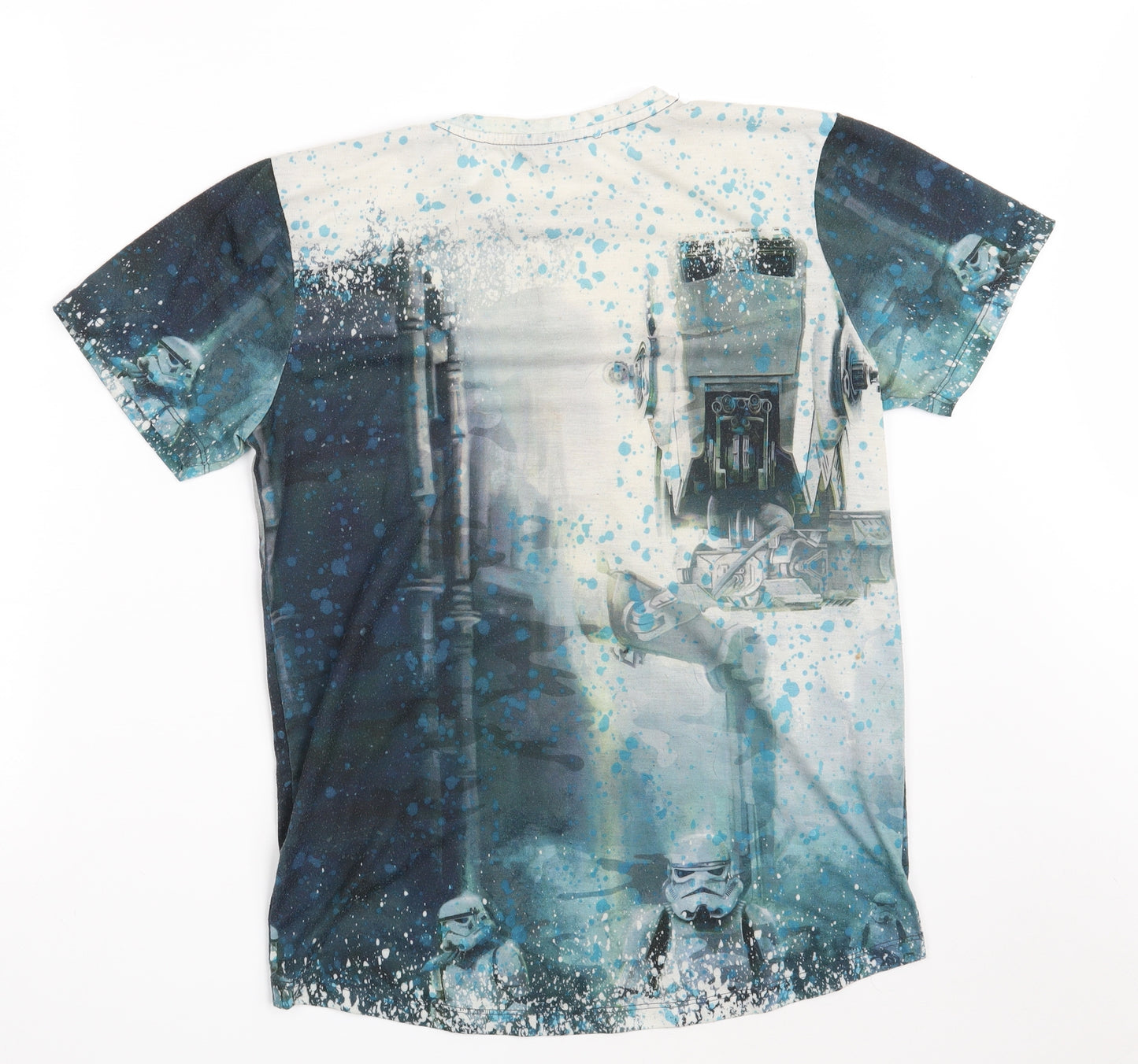 Primark Boys Blue  Polyester Basic T-Shirt Size 14-15 Years Round Neck  - STAR WARS