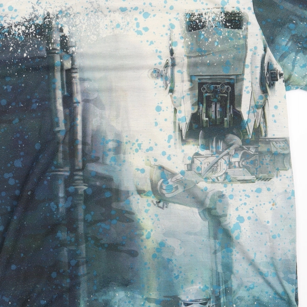 Primark Boys Blue  Polyester Basic T-Shirt Size 14-15 Years Round Neck  - STAR WARS