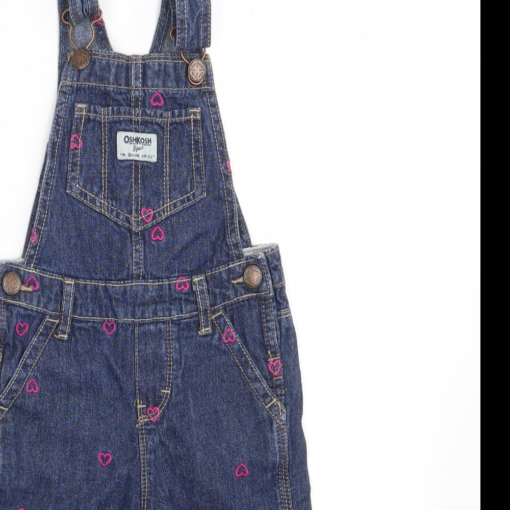 OshKosh B’gosh Girls Blue  100% Cotton Pinafore/Dungaree Dress  Size 2 Years  Square Neck