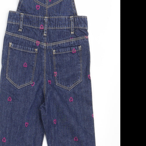 OshKosh B’gosh Girls Blue  100% Cotton Pinafore/Dungaree Dress  Size 2 Years  Square Neck